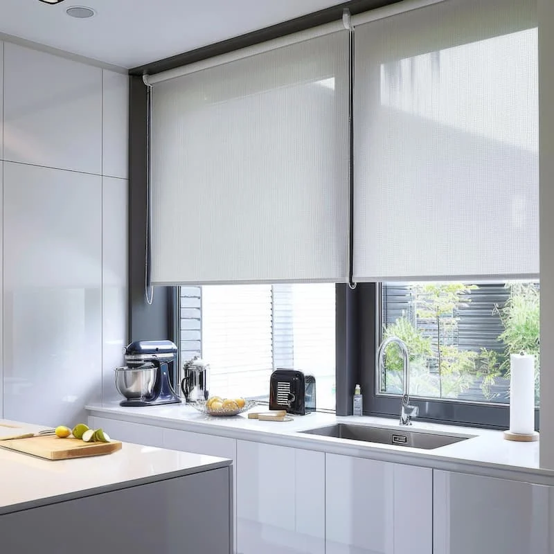 Bright bathroom with a single window above the sink area