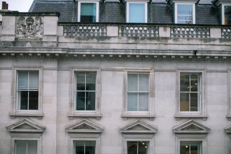 Georgian building with white sash windows